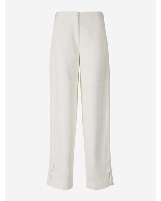 Jil Sander White Wide Viscose Trousers