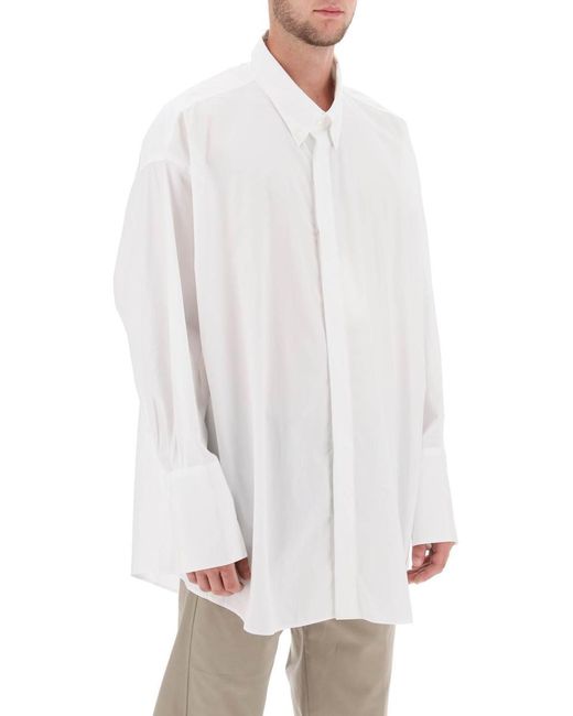 AMI White Oversized Poplin Shirt for men