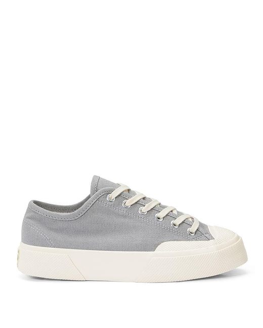 Superga White Yarn Dyed Cotton Low Top Sneakers