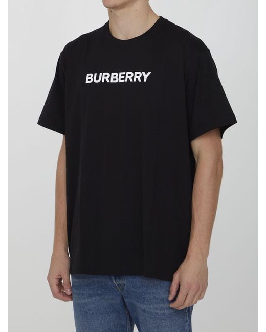 Burberry Black Logo Print Cotton T-Shirt for men