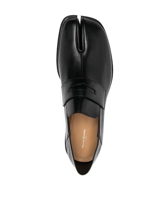 Maison Margiela Black Tabi Leather Loafers for men