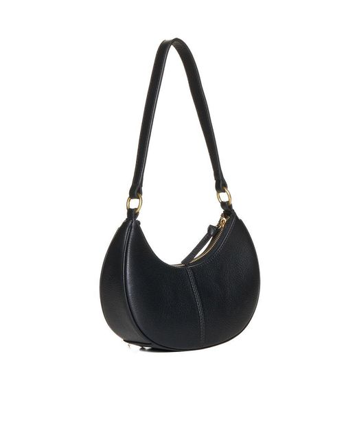 See By Chloé Black Hana Half-Moon Leather Shoulder Bag