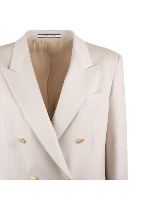 Tagliatore Natural Double-Breasted Cashmere Jacket