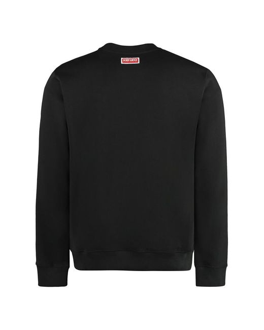 KENZO Black Cotton Crew-Neck Sweatshirt for men