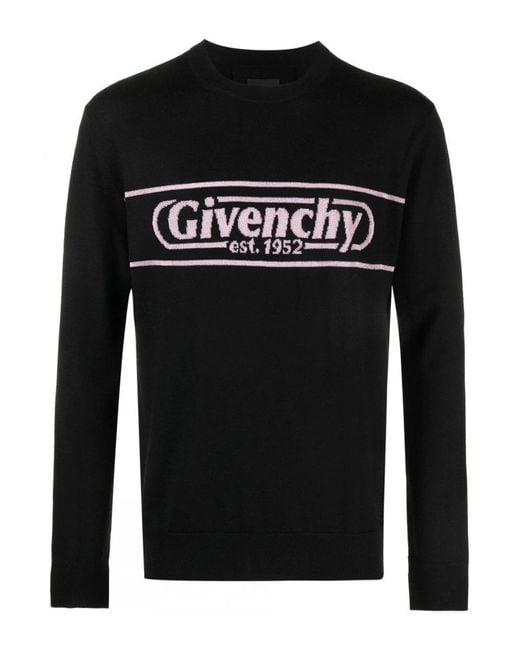 Givenchy Black Merino Crew Neck Sweater for men