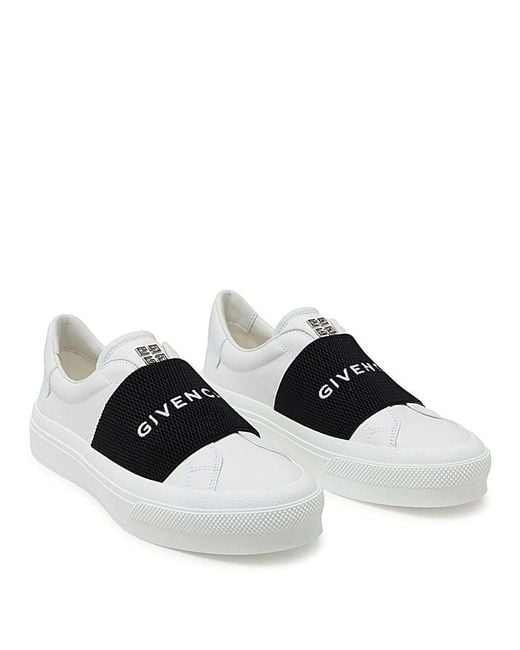 Givenchy Black Leather City Court Slip On Sneakers