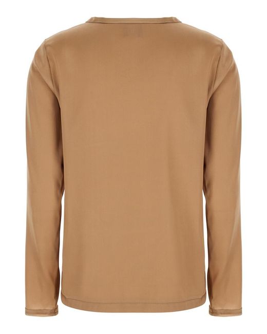 Plain Brown Long Sleeves Blouse