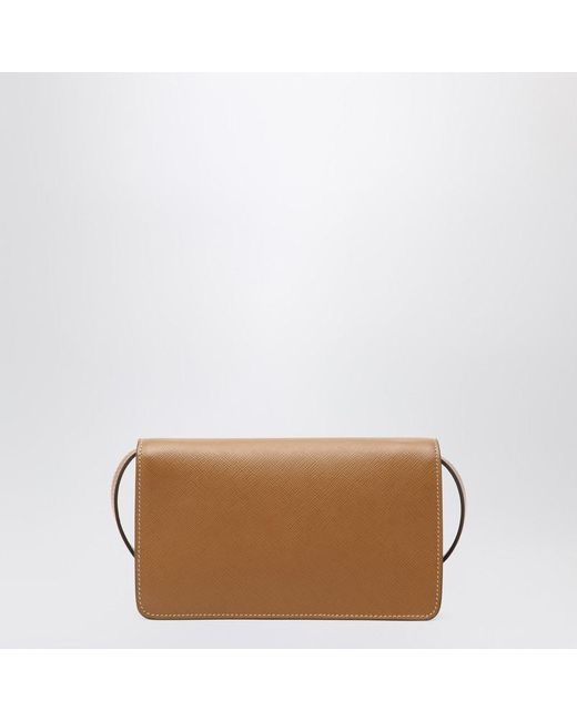 Prada Brown Mini Caramel-coloured Bag In Saffiano