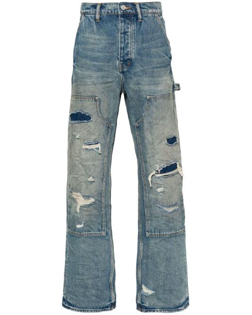 Purple Brand Blue Relaxed Fit Carpenter Jeans for men