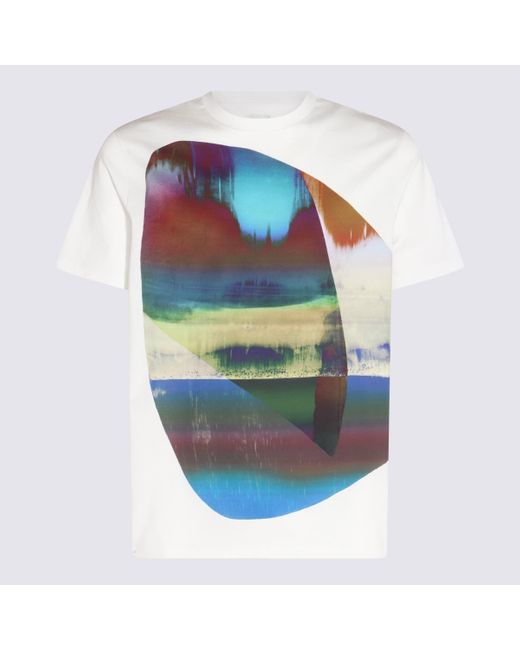 Paul Smith White And Multicolour Cotton T-shirt in Blue for Men | Lyst