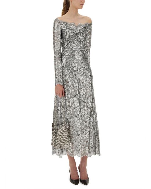 Rabanne Gray Long Lace Dress