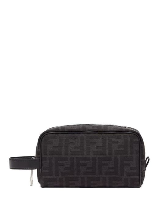Fendi Black Beauty Case "Ff" Jacquard Small for men