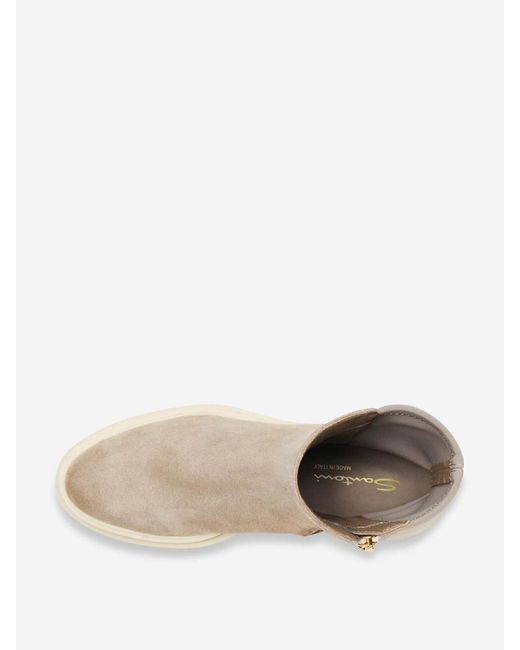 Santoni Natural Suede Leather Boots