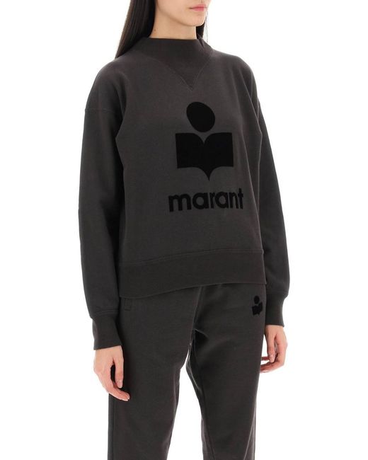 Isabel Marant Black Moby Sweatshirt With Flocked Logo