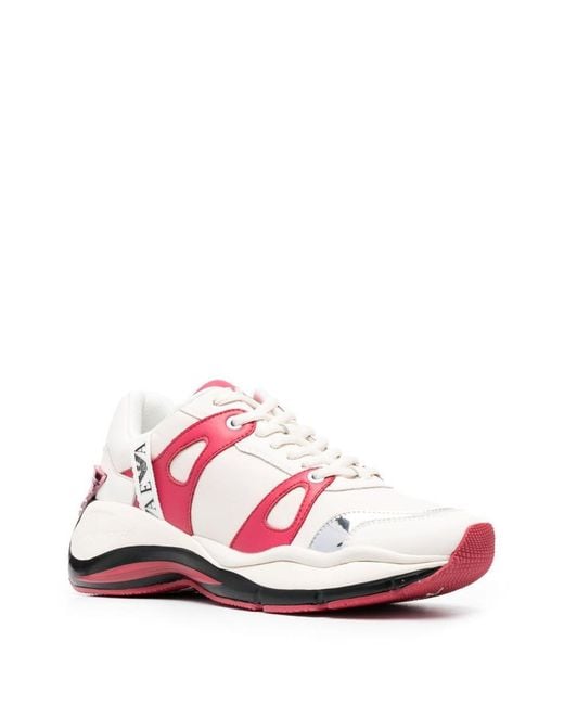 Emporio Armani Pink Panelled Low-top Sneakers
