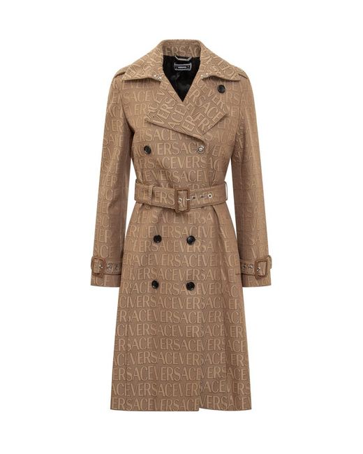 Versace Natural Allover Trench Coat