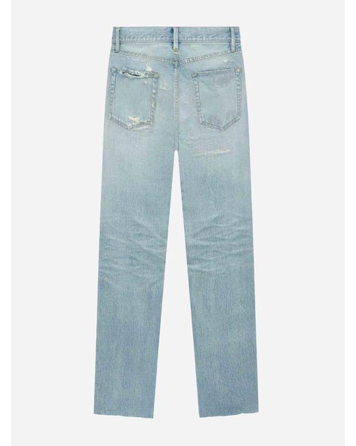 Fear of God Eternal Blue Straight Cotton Jeans for men
