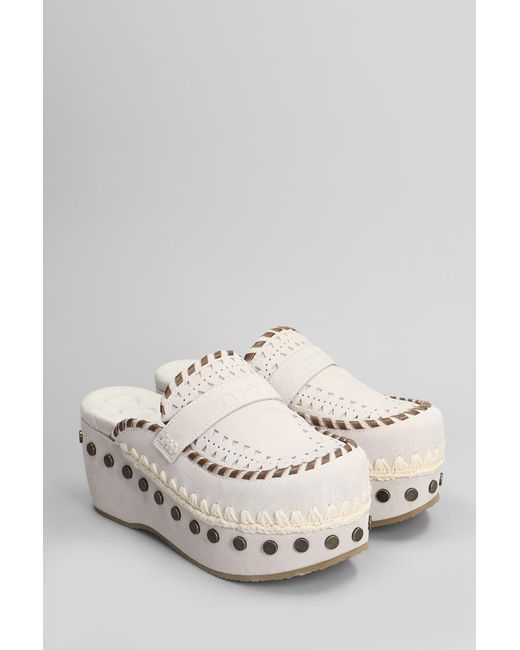 Mou Gray Clog Leather Slipper-Mule