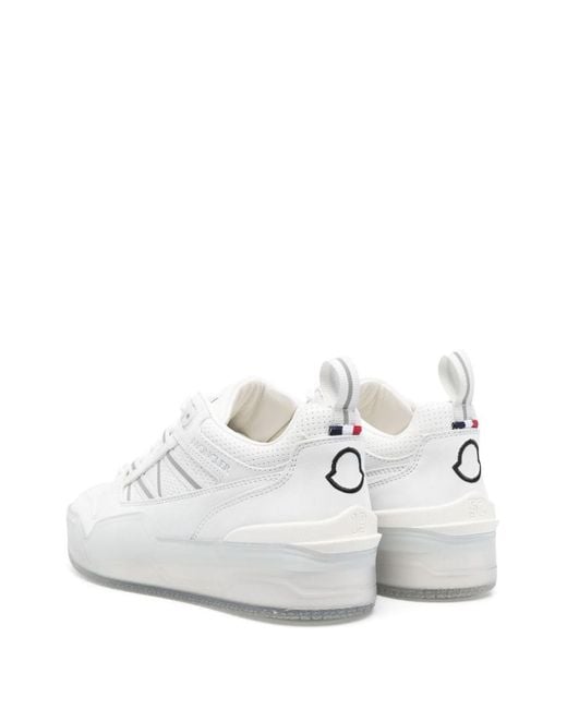 Moncler White Pivot Low-top Leather Sneakers