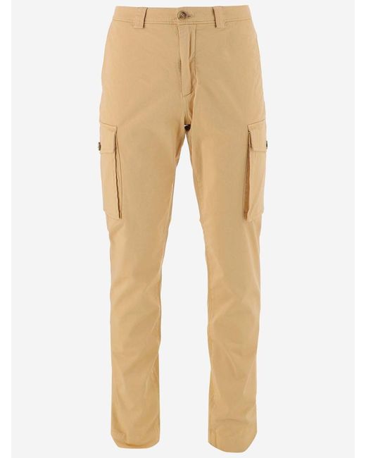 Woolrich Stretch Cotton Cargo Pants in Natural for Men | Lyst