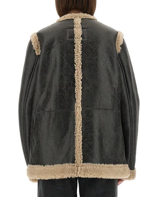 MM6 by Maison Martin Margiela Black Shearling Jacket