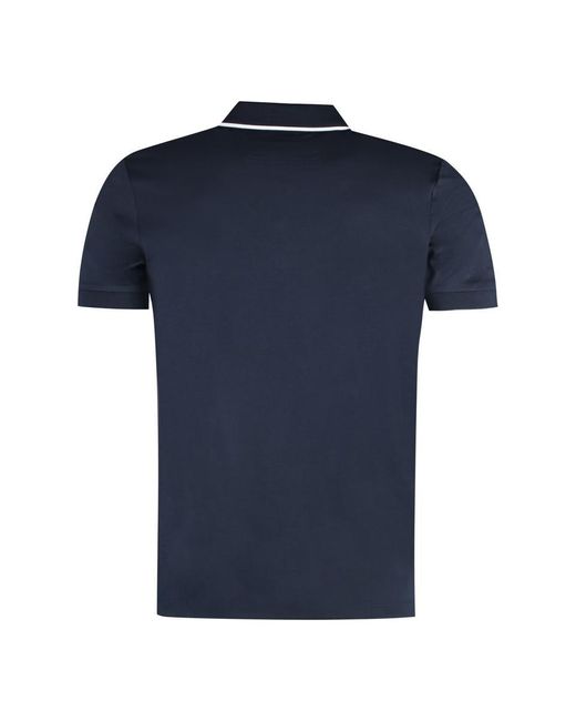 Boss Blue Short Sleeve Cotton Polo Shirt for men