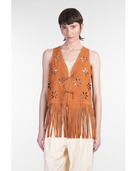 Antik Batik Orange Tya Vest Color