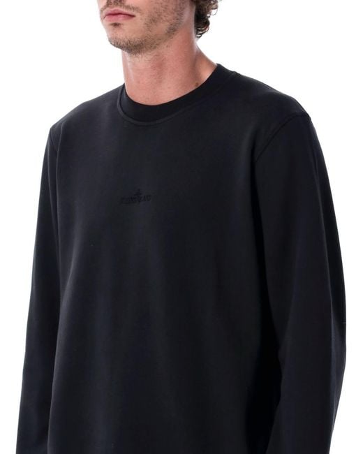 Stone Island Blue Cotton Crewneck Sweatshirt for men