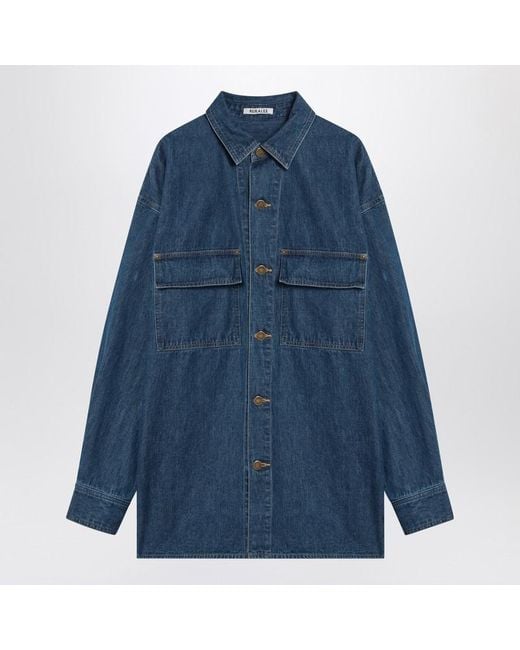 Auralee Blue Denim Shirt for men