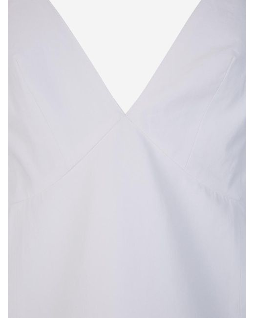 Khaite White Cotton Mini Dress