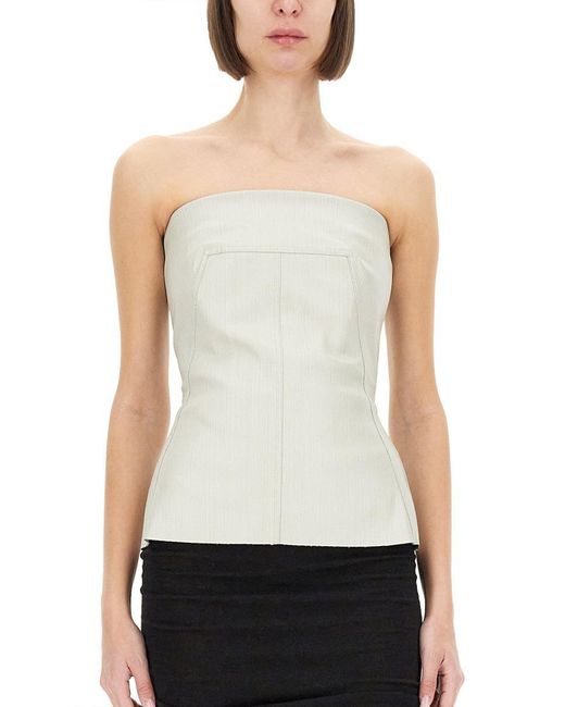 Rick Owens White Mini Bustier Top