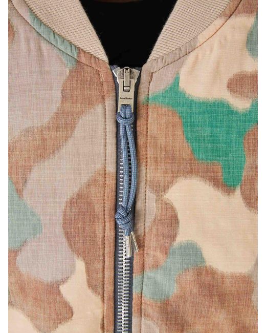 Acne Brown Camouflage Bomber Jacket for men