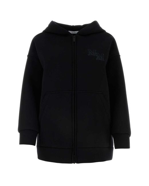 Max Mara Black Wool Obbia Sweatshirt