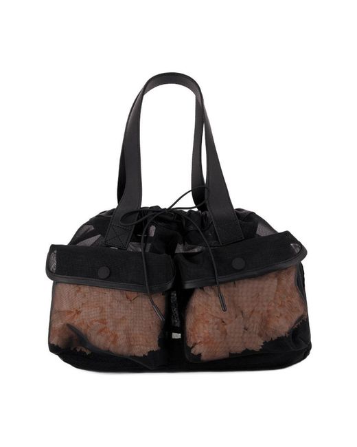 Simone Rocha Black Mini Sheer Stuffed Shopper Bag