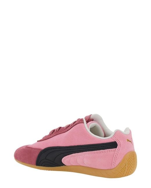 PUMA Pink 'Speedcat' Sneakers With Logo Print On The Side And Logo Lettering On The Side