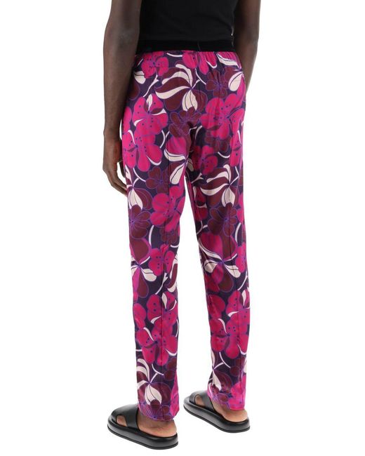 Tom Ford Red Pajama Pants In Floral Silk for men