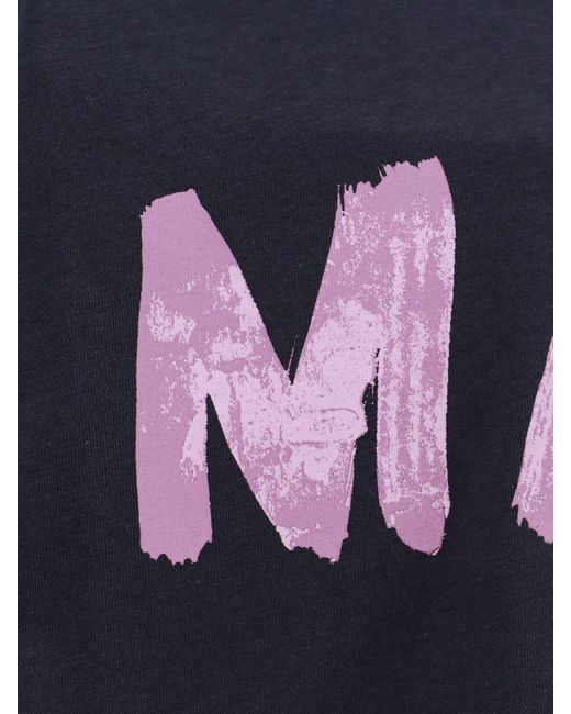 Marni Blue Cropped Logo T-Shirt
