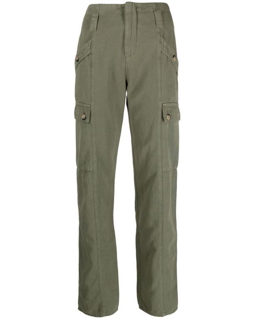 Ba&sh Green Dada Low-waist Cargo Trousers