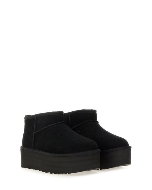 Ugg Black Classic Ultra Mini Boot With Platform