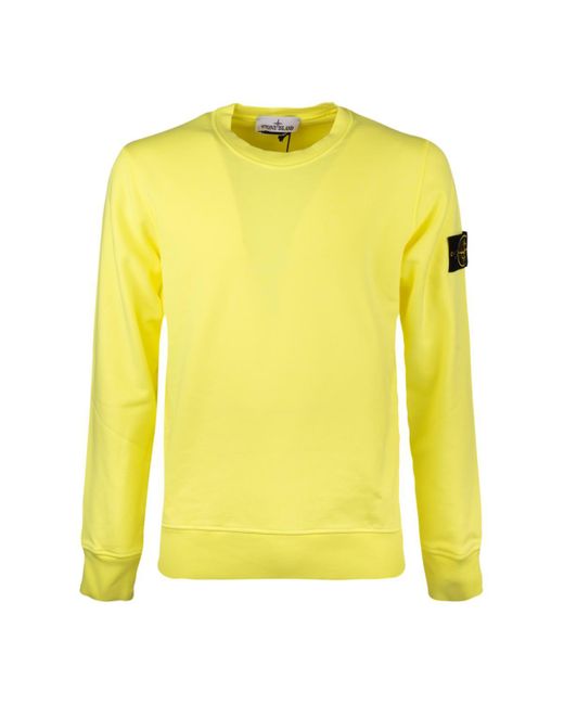 Stone Island Yellow Fluo Crewneck Sweatshirt for men