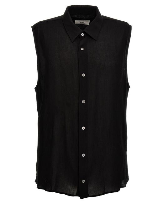 AMI Black Sleeveless Shirt Shirt, Blouse for men