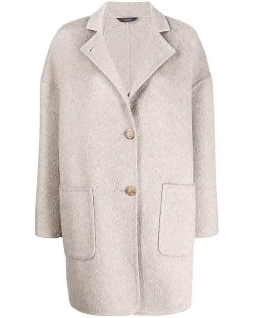 Colombo White Single-breasted Cashmere Coat