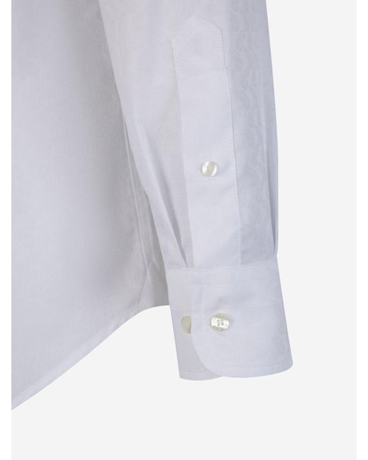 Etro White Paisley Cotton Shirt for men