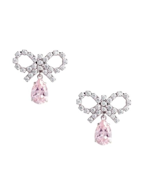 Self-Portrait White Micro Bow Drop Earrings