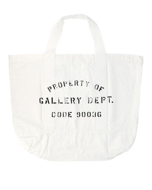GALLERY DEPT. White "Dept. De La Galerie" Tote Bag for men