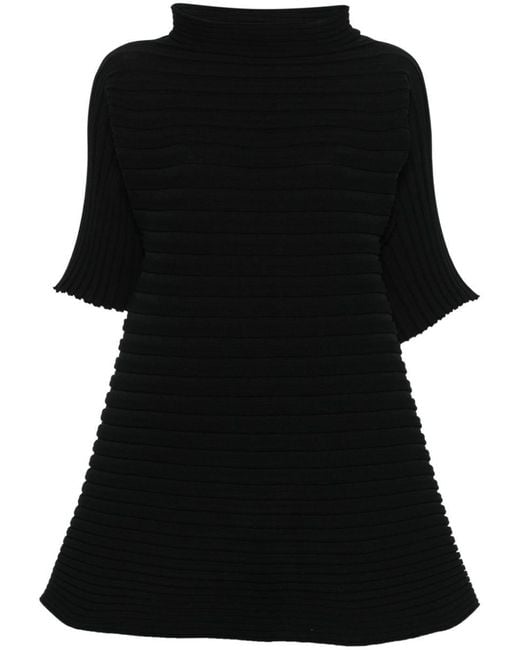 Pleats Please Issey Miyake Black Bounce Knit Shirt