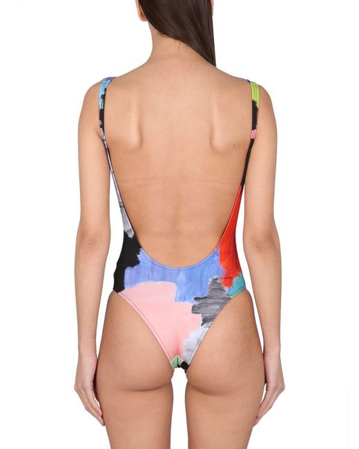 Off-White c/o Virgil Abloh Blue Swimsuit With Print
