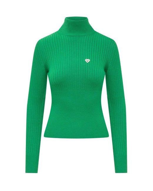 Casablancabrand Green Ribbed Sweater