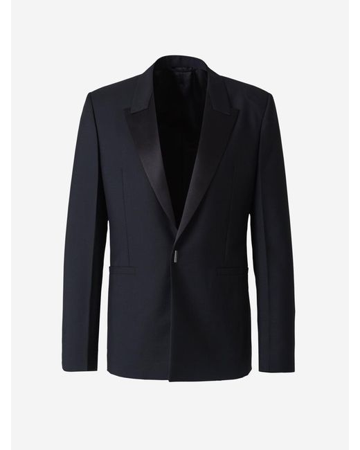 Givenchy Blue Wool And Mohair Blazer for men