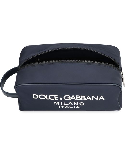 Dolce & Gabbana Blue Nylon Wash Bag for men